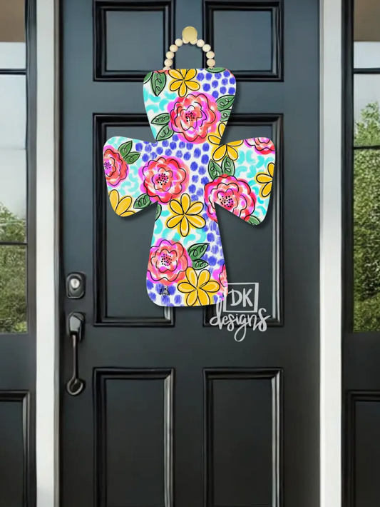 Floral Cross Door Hanger