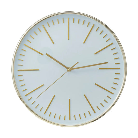 White & Gold Finish Wall Clock