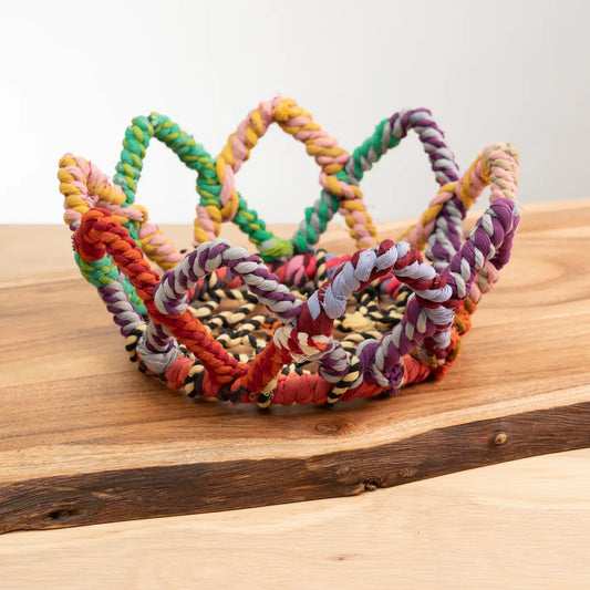Colorful Jute Flower Crown Basket