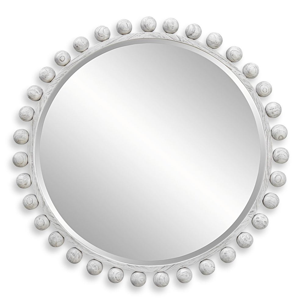 The Cyra Round Mirror, Ivory