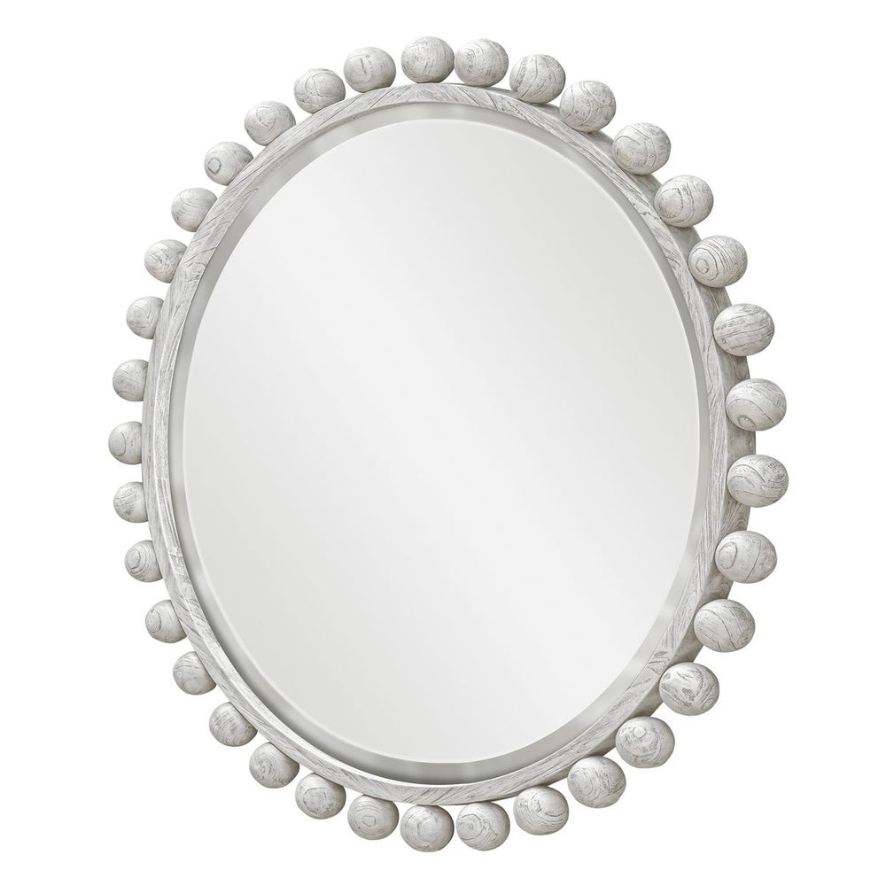 The Cyra Round Mirror, Ivory