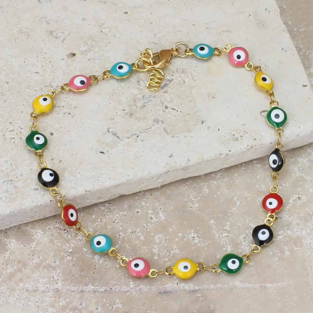 Eyes of Every Color Multi Bead Anklet