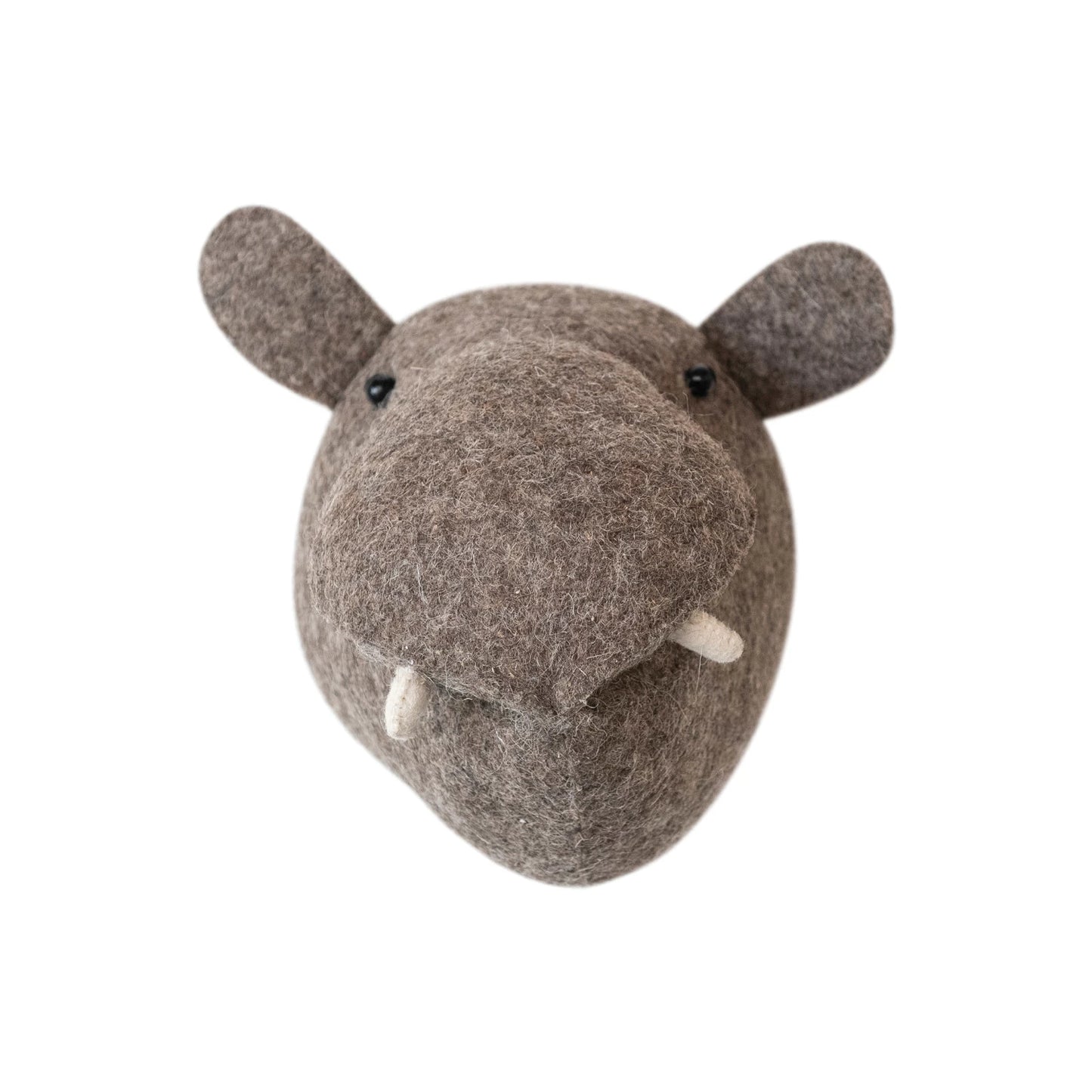 Handmade Wool Felt HippoHead Wall Décor