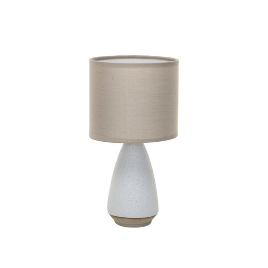 Coarse Stoneware Table Lamp With Linen Shade