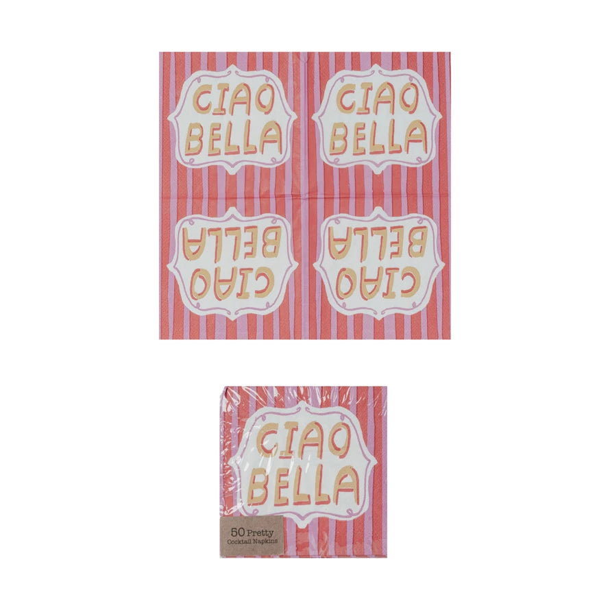 "Ciao Bella" Paper Cocktail Napkins