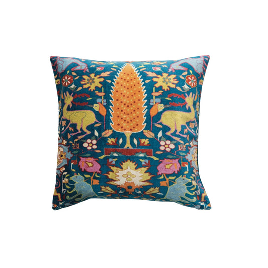 Vintage Carpet Pattern Cotton Velvet Blend Pillow