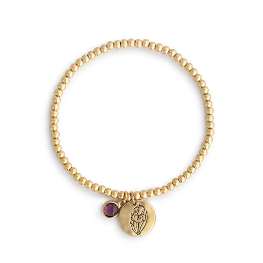 Birthstone Charm Bracelet - February