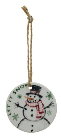 Holiday Saying Stoneware Ornament