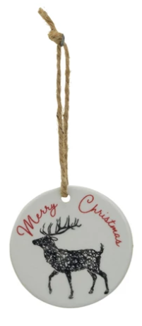 Holiday Saying Stoneware Ornament