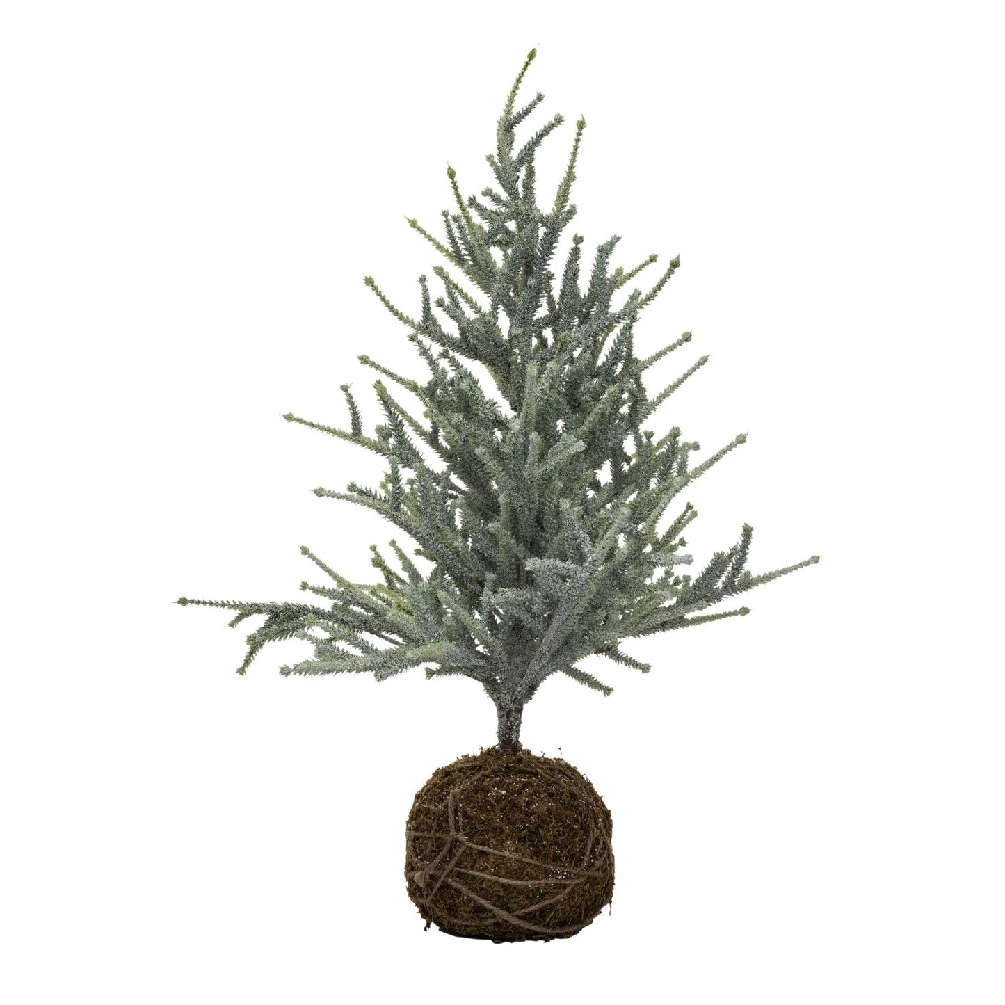 Green Faux Spruce Tree w/ Moss Ball Base