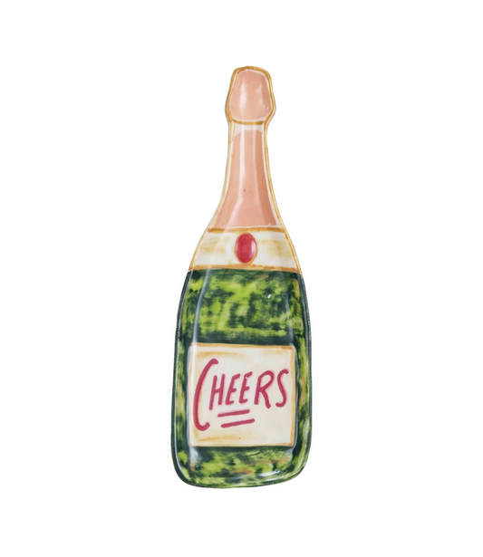 Champagne Bottle Shaped Dish "Cheers"