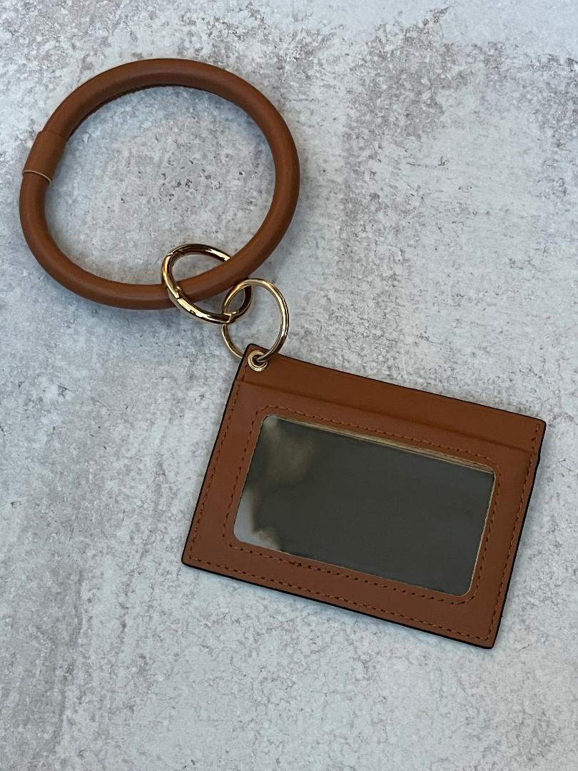 Faux Leather Key Ring & Card Holder