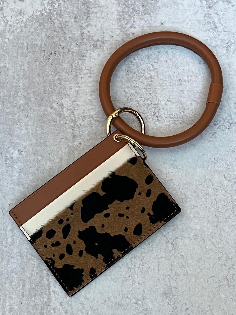 Faux Leather Key Ring & Card Holder