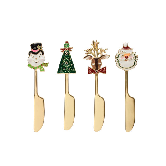 Enameled Holiday Canape Knife