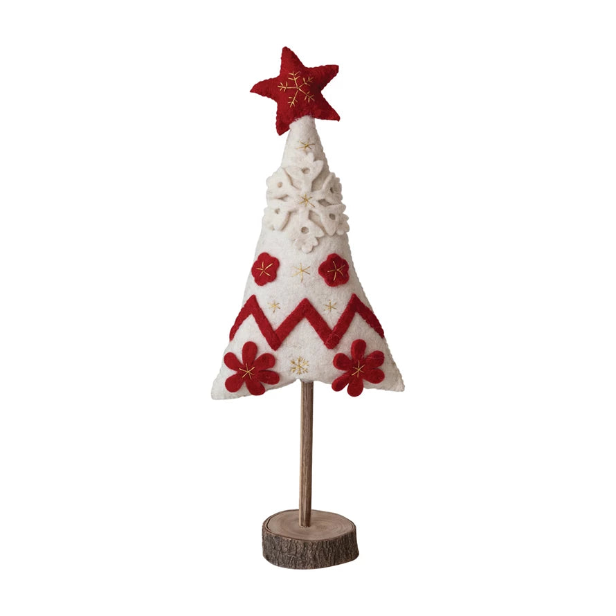 Handmade Wool Felt Christmas Tree w/ Applique