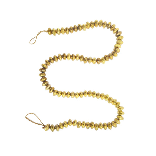 Brass Hammered Metal Bead Garland