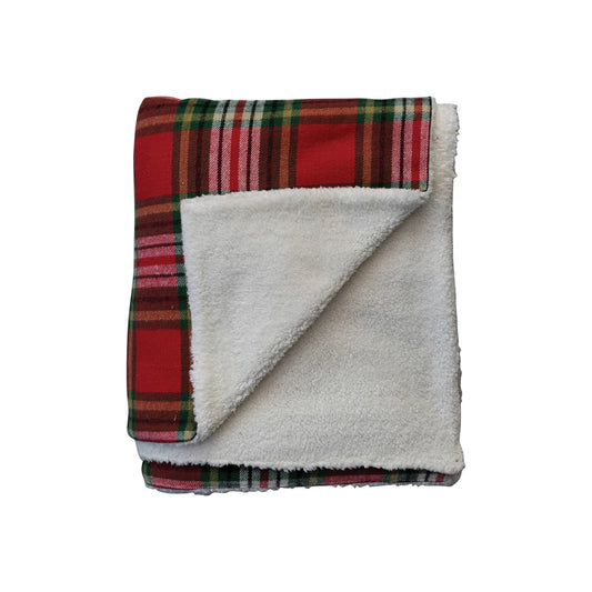 Multi Color Plaid Brushed Cotton Flannel Throw