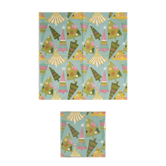 Paper Napkins w/ Christmas Tree Pattern