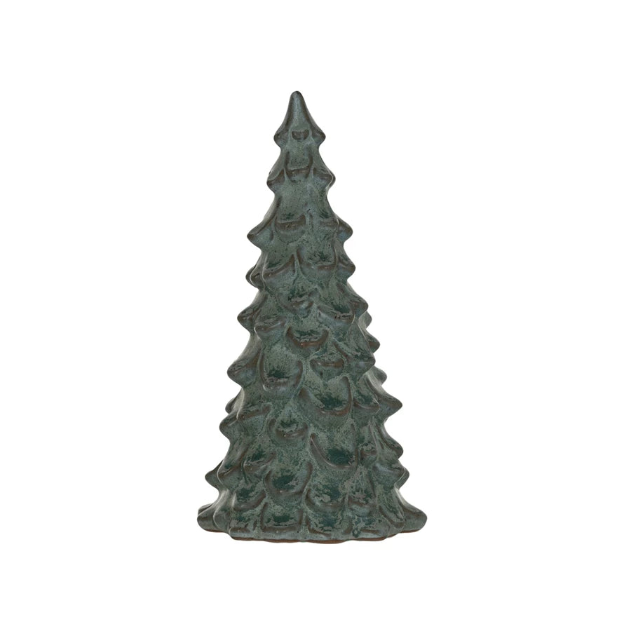 Green Reactive Glaze Stoneware Tree