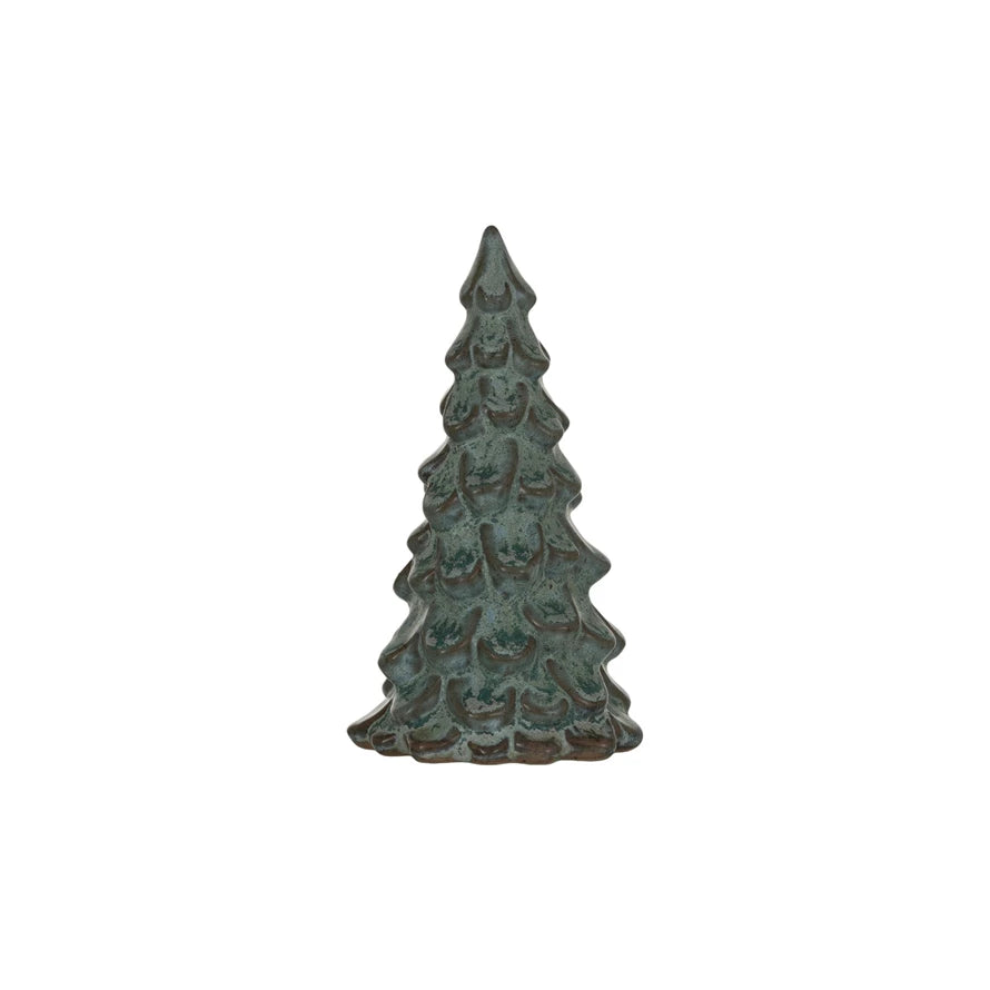 Green Reactive Glaze Stoneware Tree