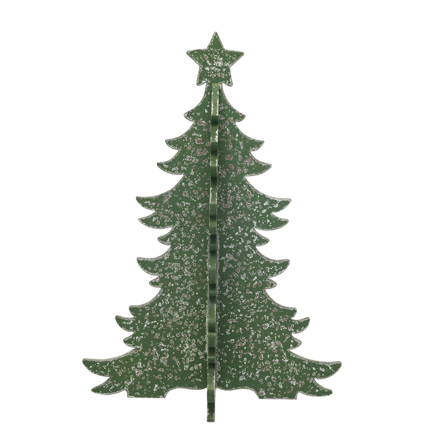 Distressed Green Interlocking Christmas Tree