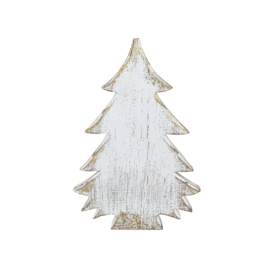 Distressed White Finish Tree