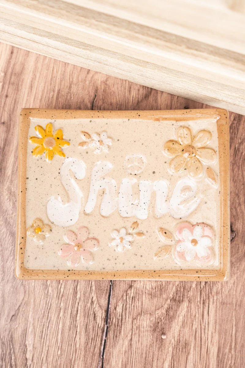 Stoneware Positive Vibes Trinket/Soap Dish