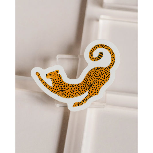 Stretching Cheetah Sticker