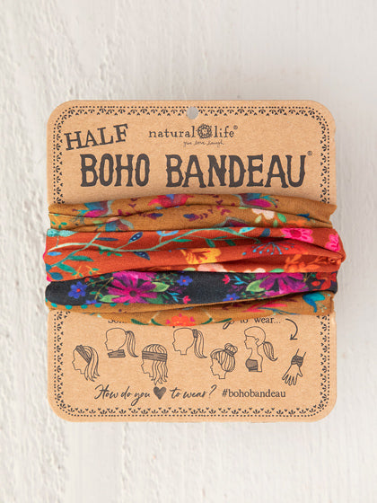 Rust & Tan Borders Half Boho Bandeau