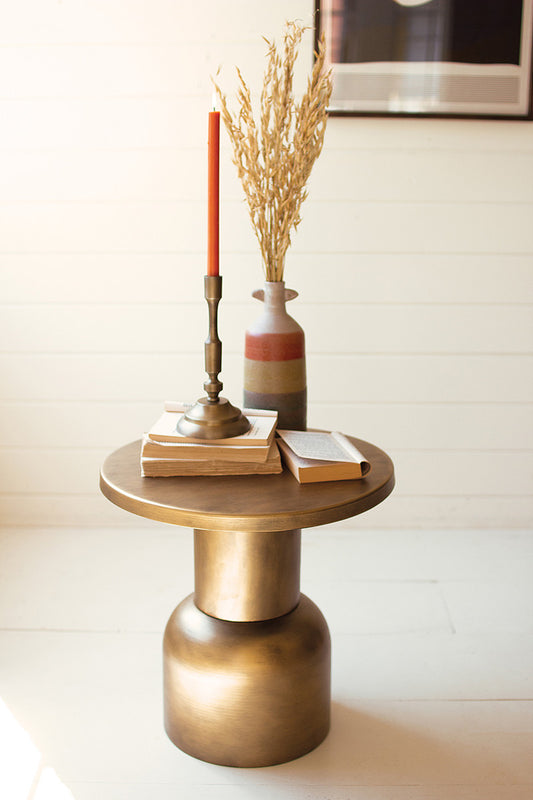 Brass Metal Accent Table