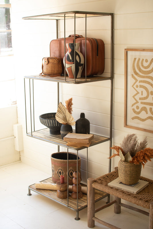 Asymmetrical Wood & Metal Shelf