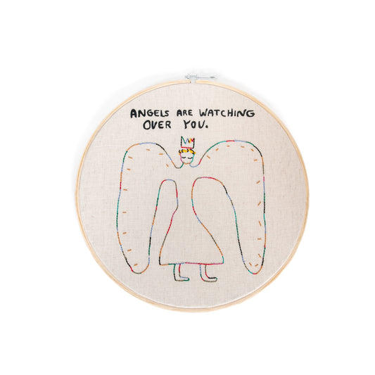 Angels Are Watching Embroidery Hoop