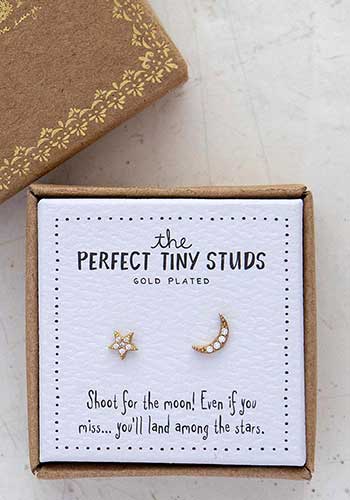 Star & Moon Perfect Tiny Stud Earrings