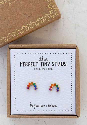 Rainbow Perfect Tiny Stud Earrings