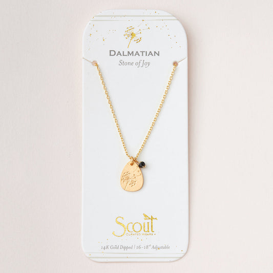 Stone Intention Charm Necklace - Dalmatian/Gold