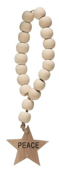 Cream Wooden Bead Garland Rings