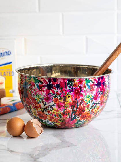 Watercolor Floral Stainless Steel Bowl