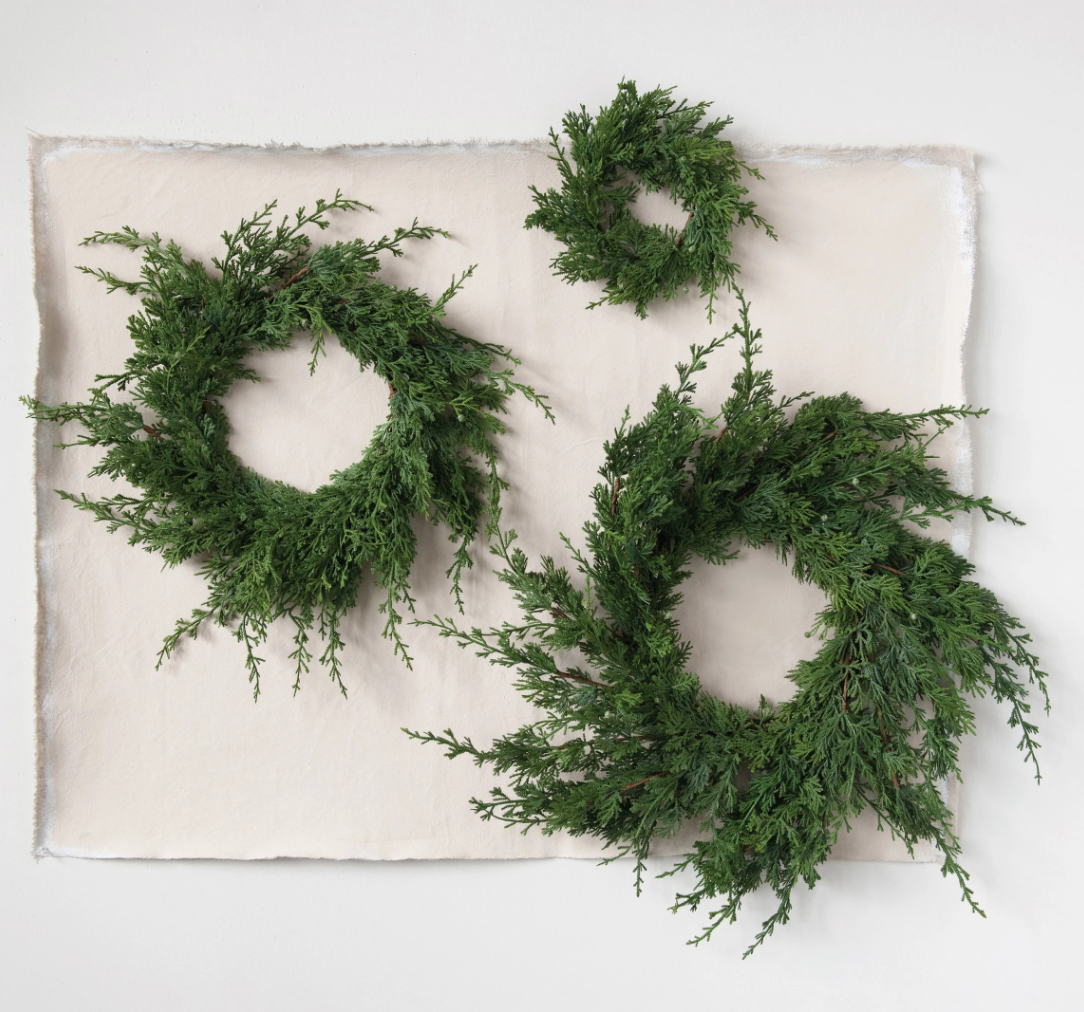 Faux Juniper Wreaths