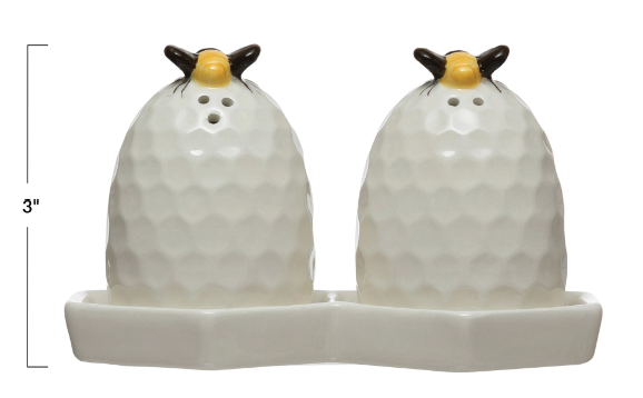 Cream Bee Hive Salt & Pepper Shaker Set – Cherish Home