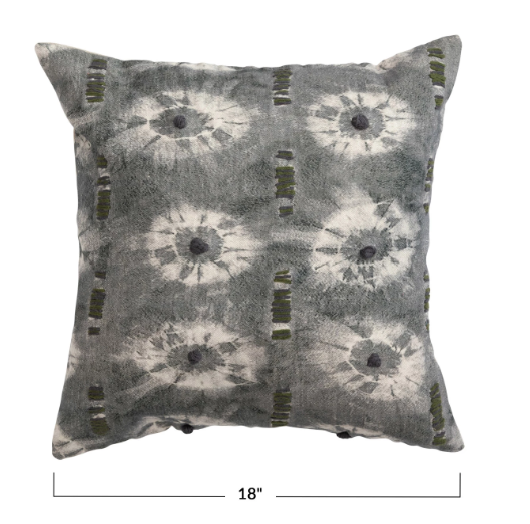 Grey Tie-Dye Pillow