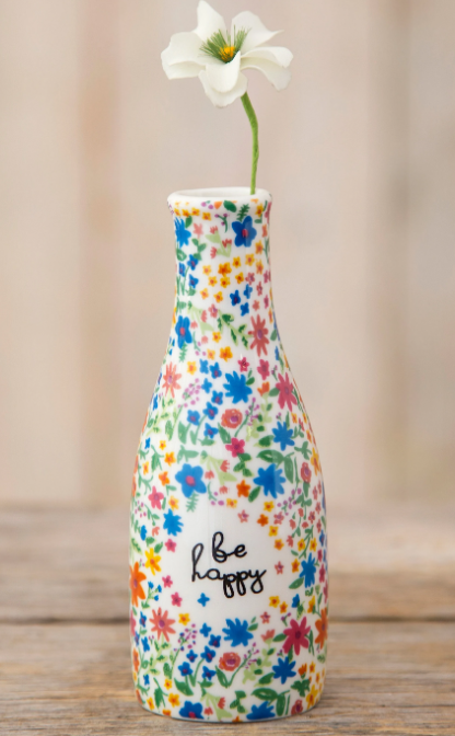 Be Happy Bud Vase