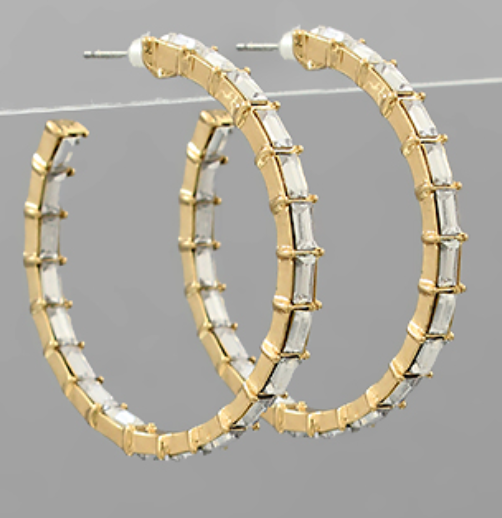 Baguette Bead Hoops