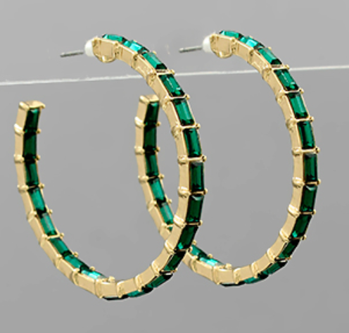 Baguette Bead Hoops