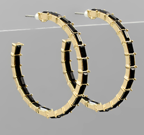 Baguette Bead Hoops