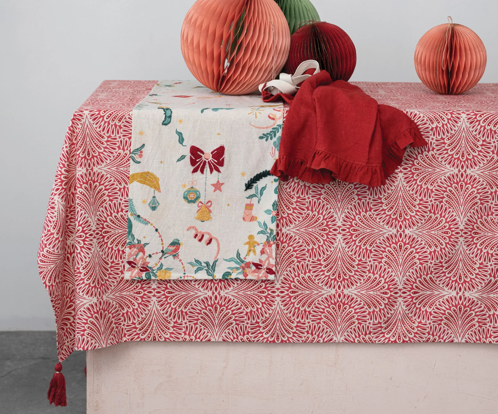 Red Fan Tablecloth