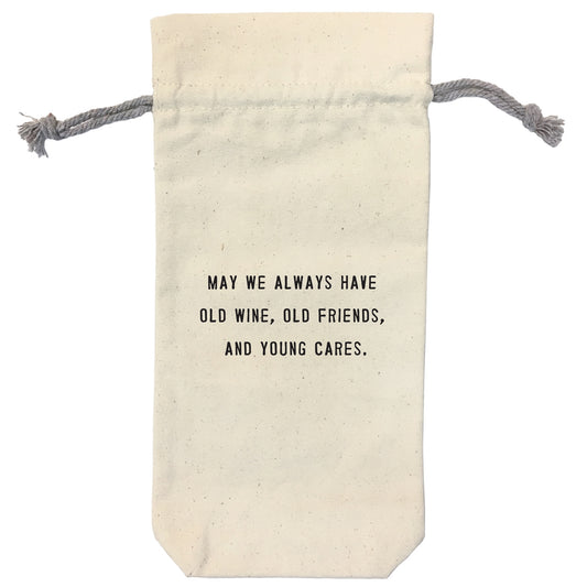 May We Always Have Old Wine Canvas Wine Bag