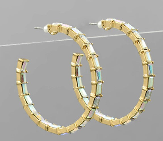 Baguette Bead Hoops