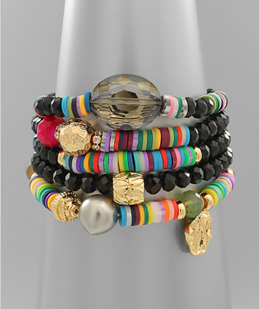 Glass & Bead Mix Bracelet Set