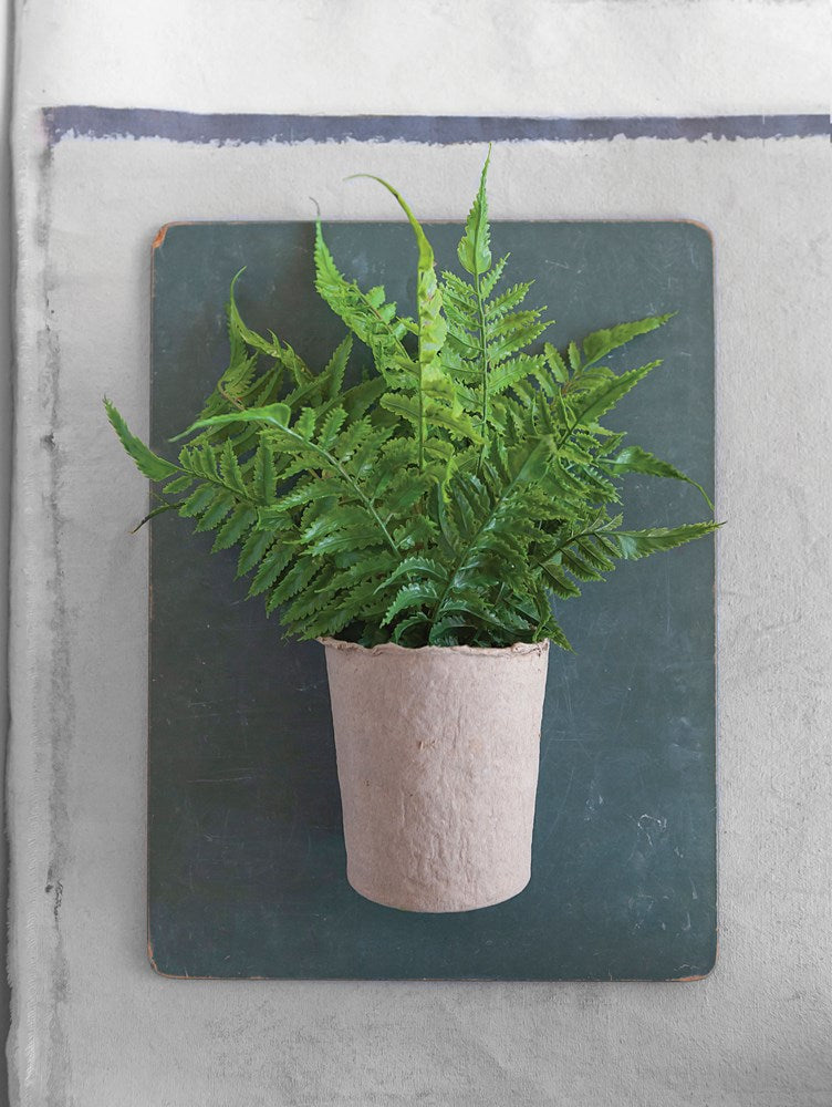 Faux Fern In Paper Pot