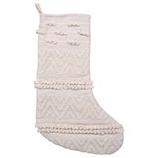 Cream Woven Cotton Blend Stocking